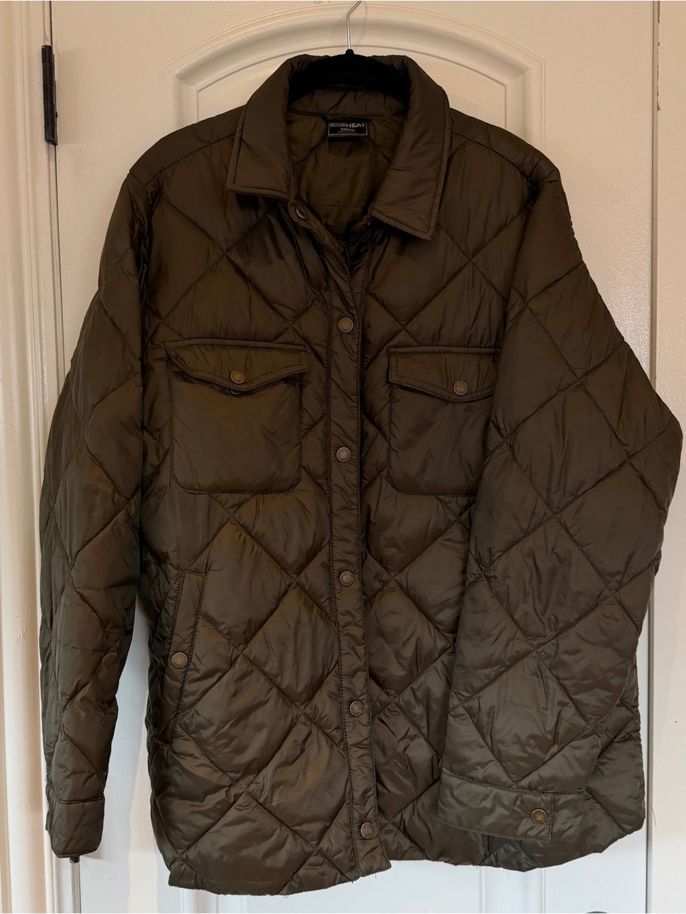 32 Degrees Quilted Olive Green Shacket